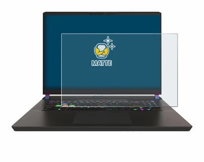 Immagine del dispositivo MSI Vector 17 HX con un'ampia varietà di protezioni per lo schermo.