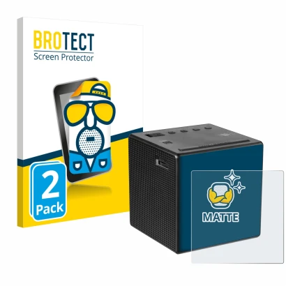 Parte frontale di una confezione del prodotto con il logo del marchio BROTECT. Accanto è raffigurato il dispositivo Sony ICF-C