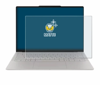 Immagine del dispositivo Lenovo Yoga Slim 7i Ultra Gen 11 Aura Edition 14" con un'ampia varietà di protezioni per lo schermo.