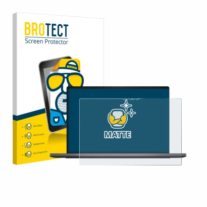 Parte frontale di una confezione del prodotto con il logo del marchio BROTECT. Accanto è raffigurato il dispositivo Dell XPS 1