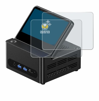 Immagine del dispositivo AOOSTAR G-FLIP H255 con un'ampia varietà di protezioni per lo schermo.