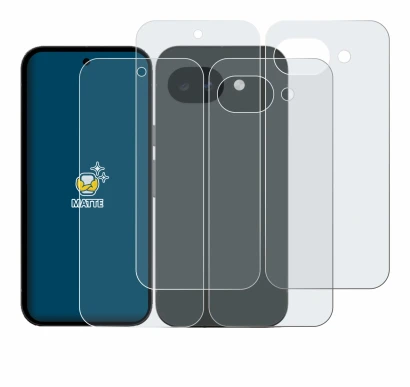 Immagine del dispositivo Google Pixel 10a (Fronte+Retro) con un'ampia varietà di protezioni per lo schermo.