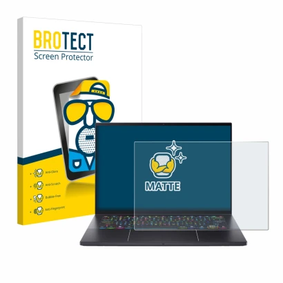 Parte frontale di una confezione del prodotto con il logo del marchio BROTECT. Accanto è raffigurato il dispositivo Acer Preda