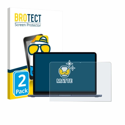 Parte frontale di una confezione del prodotto con il logo del marchio BROTECT. Accanto è raffigurato il dispositivo Apple MacB