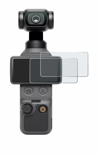 Immagine del dispositivo DJI Osmo Pocket 4 con un'ampia varietà di protezioni per lo schermo.