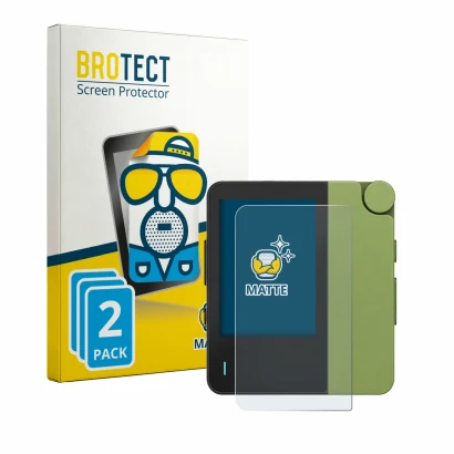 Parte frontale di una confezione del prodotto con il logo del marchio BROTECT. Accanto è raffigurato il dispositivo Hiby W4 co