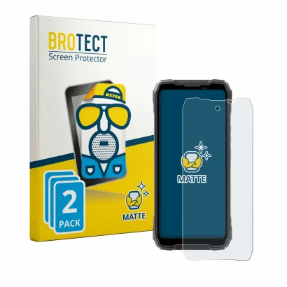Parte frontale di una confezione del prodotto con il logo del marchio BROTECT. Accanto è raffigurato il dispositivo Blackview