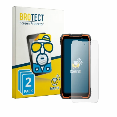 Parte frontale di una confezione del prodotto con il logo del marchio BROTECT. Accanto è raffigurato il dispositivo Blackview