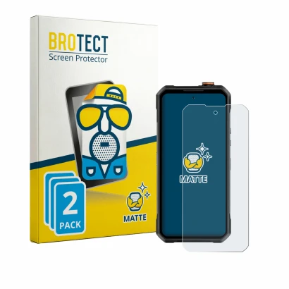 Parte frontale di una confezione del prodotto con il logo del marchio BROTECT. Accanto è raffigurato il dispositivo Oukitel WP