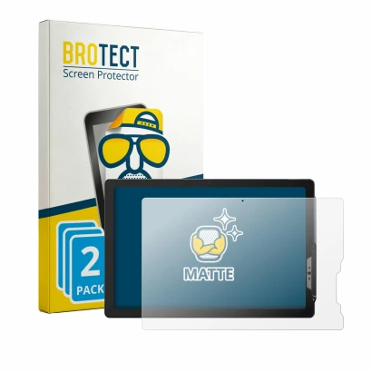 Parte frontale di una confezione del prodotto con il logo del marchio BROTECT. Accanto è raffigurato il dispositivo Sunmi CPad