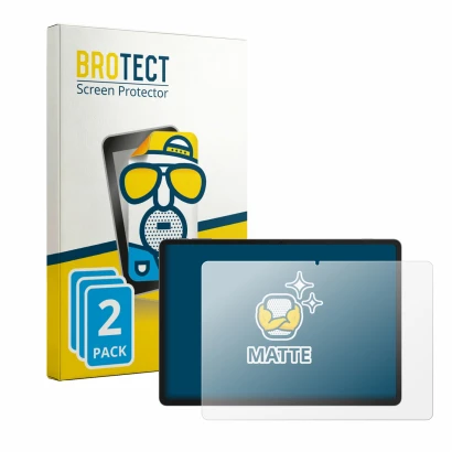 Parte frontale di una confezione del prodotto con il logo del marchio BROTECT. Accanto è raffigurato il dispositivo TCL Tab A1