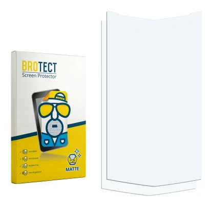 Parte frontale di una confezione del prodotto con il logo del marchio BROTECT. Accanto si trova la protezione per lo schermo c