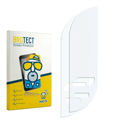 Parte frontale di una confezione del prodotto con il logo del marchio BROTECT. Accanto si trova la protezione per lo schermo c