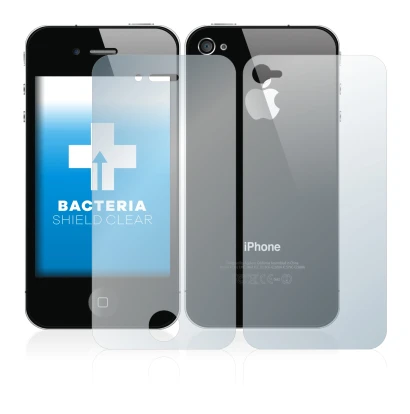 Immagine del dispositivo Apple iPhone 4S (Fronte+Retro) con un'ampia varietà di protezioni per lo schermo.
