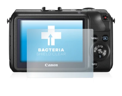 Immagine del dispositivo Canon EOS M con un'ampia varietà di protezioni per lo schermo.