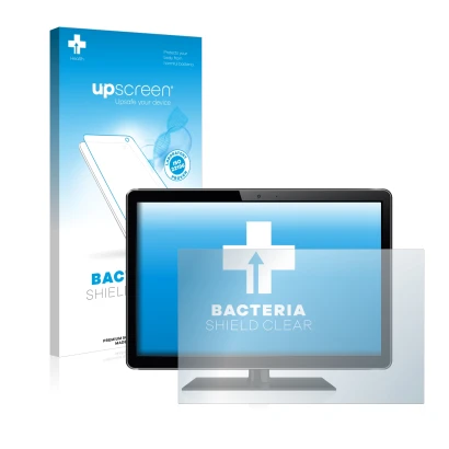 Parte frontale di una confezione del prodotto con il logo del marchio upscreen. Accanto è raffigurato il dispositivo con la re