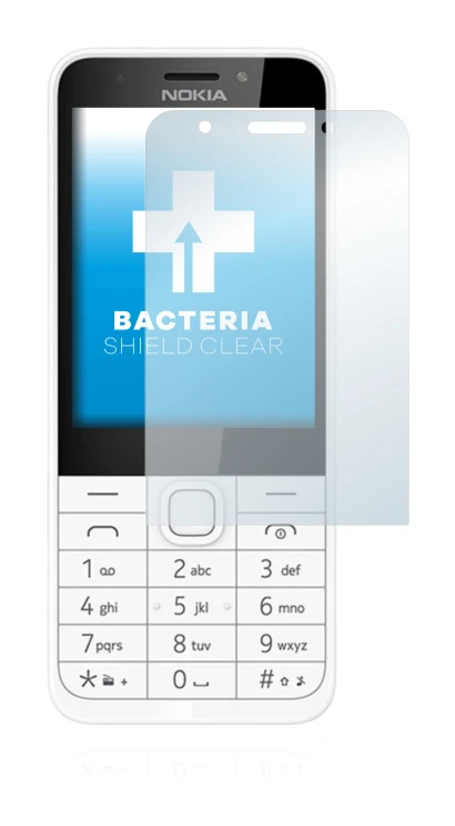 Immagine del dispositivo Nokia 230 con un'ampia varietà di protezioni per lo schermo.