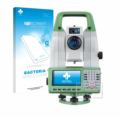 Parte frontale di una confezione del prodotto con il logo del marchio upscreen. Accanto è raffigurato il dispositivo Leica Viv