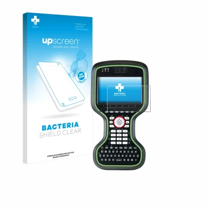 Parte frontale di una confezione del prodotto con il logo del marchio upscreen. Accanto è raffigurato il dispositivo Leica CS2