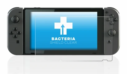Immagine del dispositivo Nintendo Switch con un'ampia varietà di protezioni per lo schermo.
