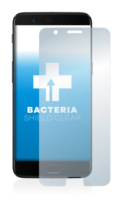 Immagine del dispositivo OnePlus 5 con un'ampia varietà di protezioni per lo schermo.