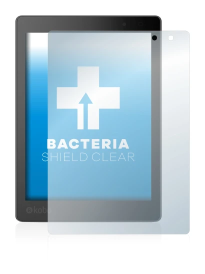 Immagine del dispositivo Kobo Aura One con un'ampia varietà di protezioni per lo schermo.