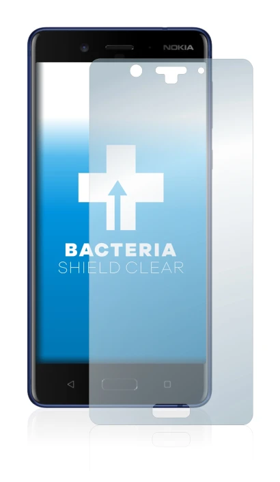 Immagine del dispositivo Nokia 8 con un'ampia varietà di protezioni per lo schermo.