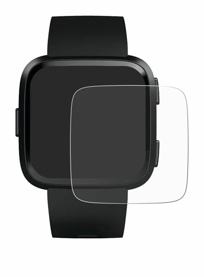 Immagine del dispositivo Fitbit Versa con un'ampia varietà di protezioni per lo schermo.