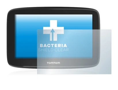 Immagine del dispositivo TomTom GO Basic (6") con un'ampia varietà di protezioni per lo schermo.