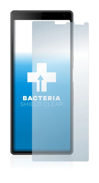 Immagine del dispositivo Sony Xperia 10 con un'ampia varietà di protezioni per lo schermo.