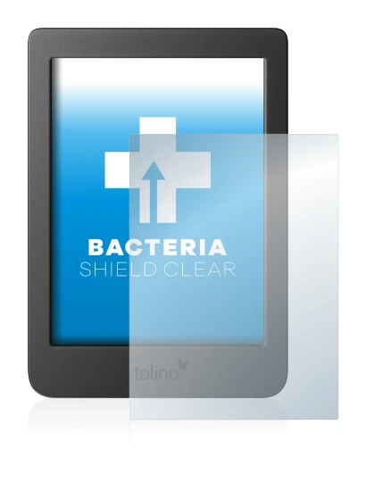 Immagine del dispositivo Tolino Page 2 con un'ampia varietà di protezioni per lo schermo.