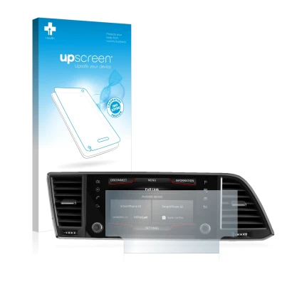 Parte frontale di una confezione del prodotto con il logo del marchio upscreen. Accanto è raffigurato il dispositivo Seat Atec