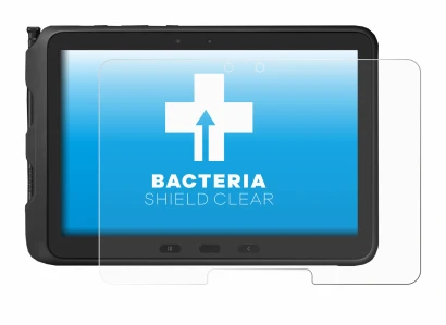Immagine del dispositivo Samsung Galaxy Tab Active Pro con un'ampia varietà di protezioni per lo schermo.