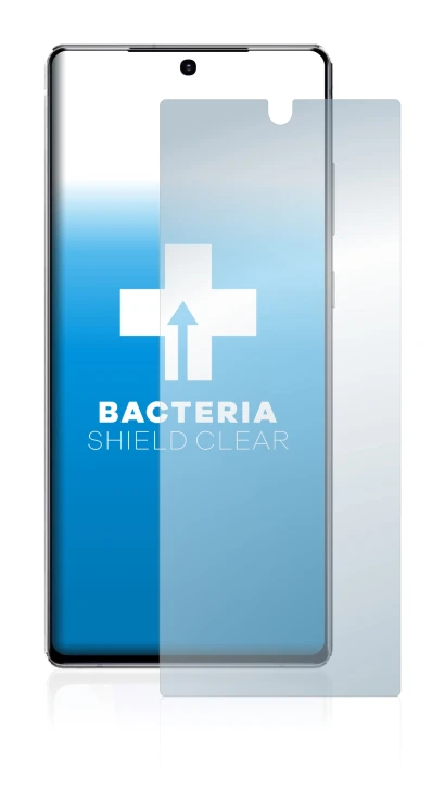 Immagine del dispositivo Samsung Galaxy Note 20 con un'ampia varietà di protezioni per lo schermo.