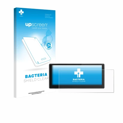 Parte frontale di una confezione del prodotto con il logo del marchio upscreen. Accanto è raffigurato il dispositivo Joying 4G