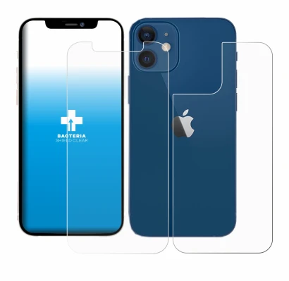 Immagine del dispositivo Apple iPhone 12 (Fronte+Retro) con un'ampia varietà di protezioni per lo schermo.