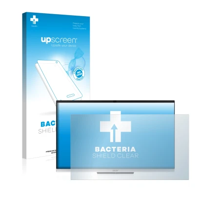 Parte frontale di una confezione del prodotto con il logo del marchio upscreen. Accanto è raffigurato il dispositivo Acer Aspi