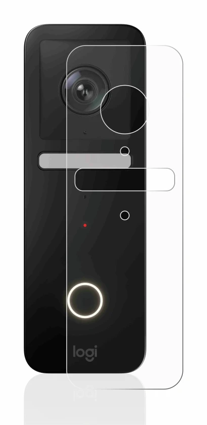 Immagine del dispositivo Logitech Circle View Doorbell con un'ampia varietà di protezioni per lo schermo.