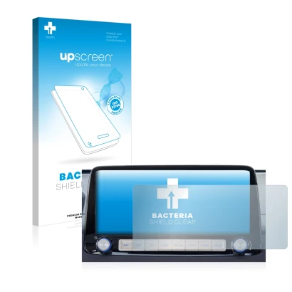 Parte frontale di una confezione del prodotto con il logo del marchio upscreen. Accanto è raffigurato il dispositivo Hyundai K