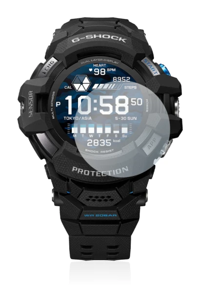 Immagine del dispositivo Casio G-Shock GSW-H1000 con un'ampia varietà di protezioni per lo schermo.