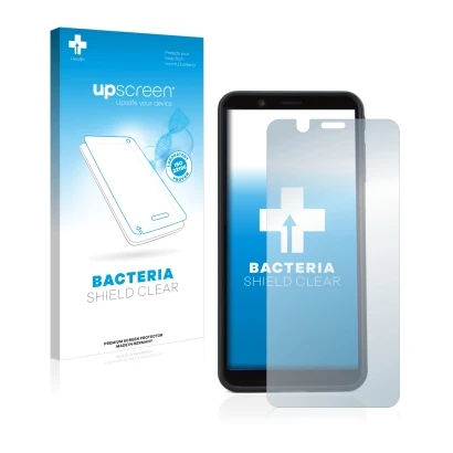 Parte frontale di una confezione del prodotto con il logo del marchio upscreen. Accanto è raffigurato il dispositivo Shift Shi