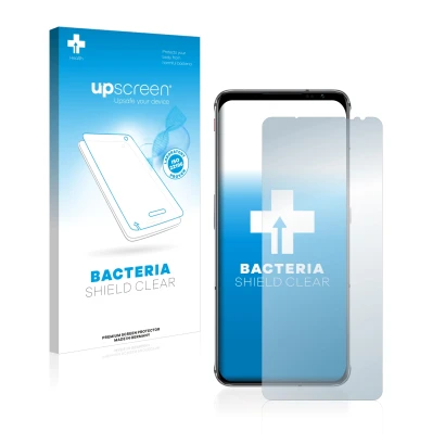 Parte frontale di una confezione del prodotto con il logo del marchio upscreen. Accanto è raffigurato il dispositivo ZTE Nubia