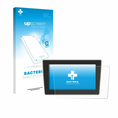 Parte frontale di una confezione del prodotto con il logo del marchio upscreen. Accanto è raffigurato il dispositivo Volkswage