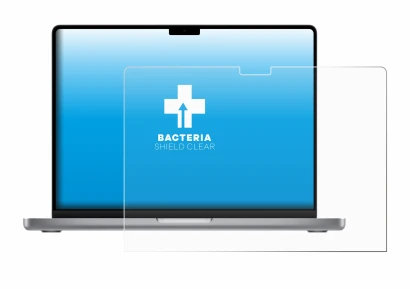 Immagine del dispositivo Apple MacBook Pro 14" 2021 con un'ampia varietà di protezioni per lo schermo.