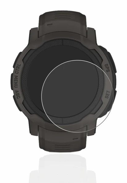 Immagine del dispositivo Garmin Instinct 2 con un'ampia varietà di protezioni per lo schermo.
