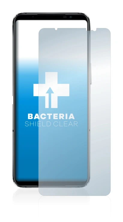 Immagine del dispositivo ASUS ROG Phone 6D Ultimate con un'ampia varietà di protezioni per lo schermo.