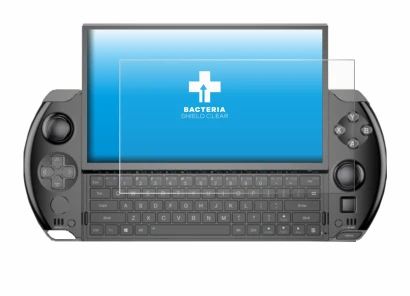 Immagine del dispositivo GPD Win 4 con un'ampia varietà di protezioni per lo schermo.