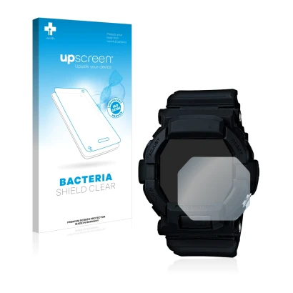 Parte frontale di una confezione del prodotto con il logo del marchio upscreen. Accanto è raffigurato il dispositivo Casio G-S