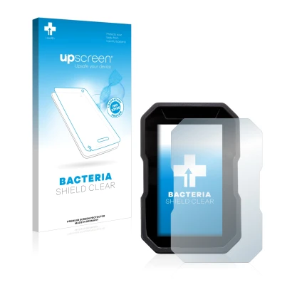 Parte frontale di una confezione del prodotto con il logo del marchio upscreen. Accanto è raffigurato il dispositivo Ducati De