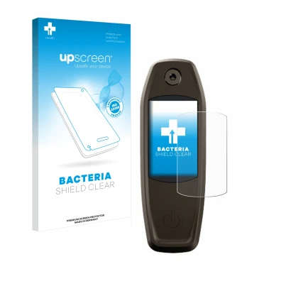 Parte frontale di una confezione del prodotto con il logo del marchio upscreen. Accanto è raffigurato il dispositivo Specializ